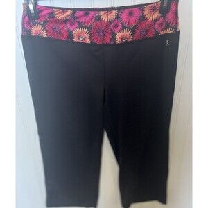 Danskin Now Women’s Black Crop Leggings Dri-More Moisture Wicking Fabric Medium